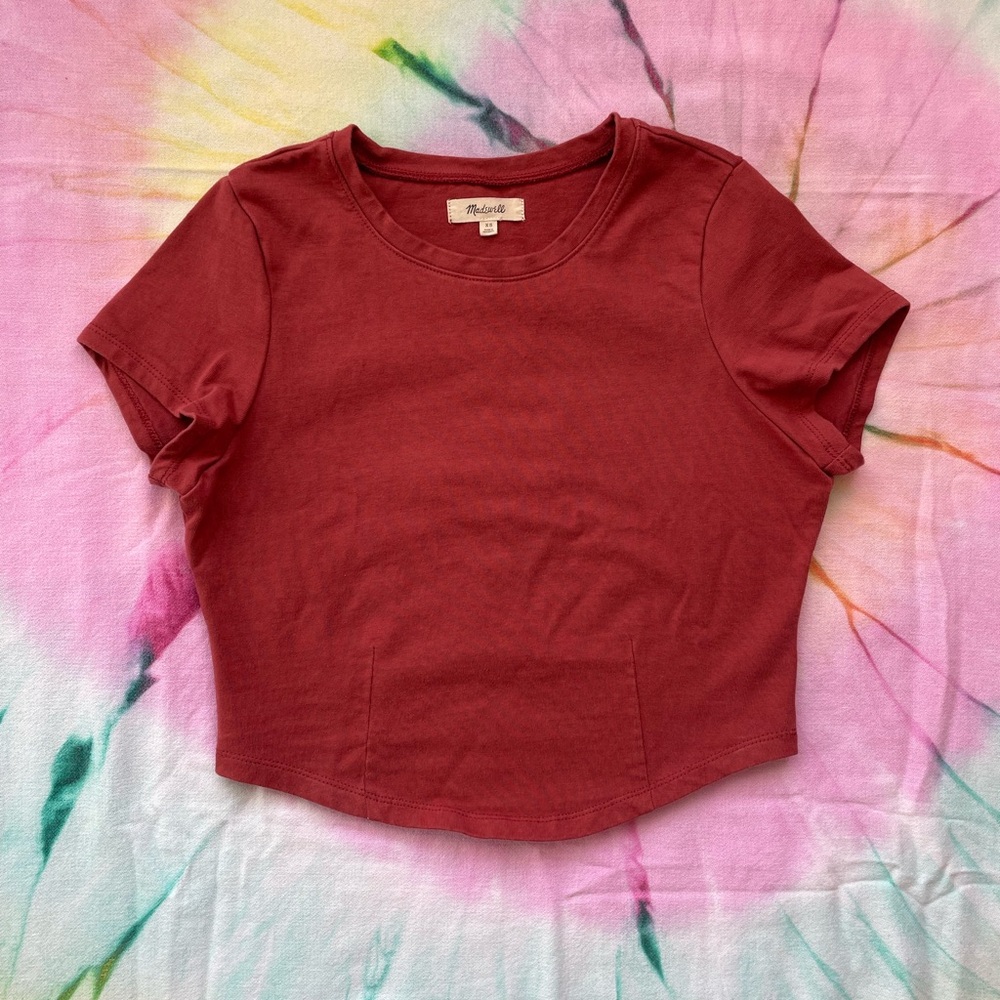 Madewell Heavyweight Jersey Crewneck Tee - Antique Rose | Size XS